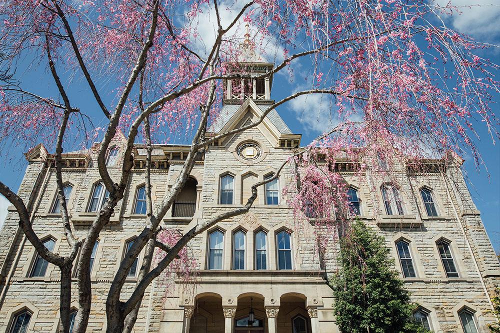 Old Main in the spring